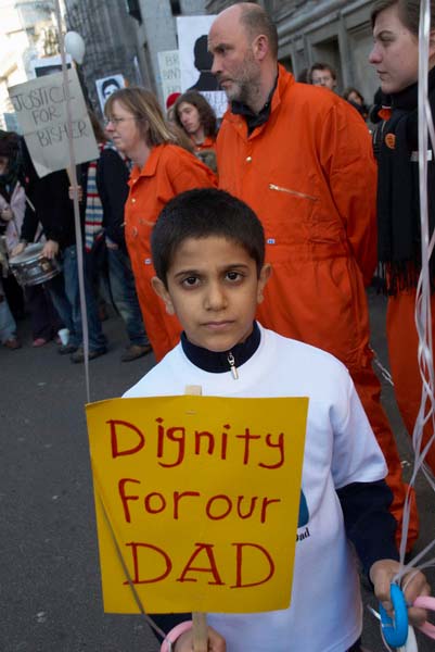 © 2006, Peter Marshall. Protest against detentions at Guantanamo Bay