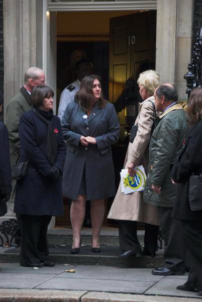 signed by 500 military families and veterans, calling for the immediate return of british troops