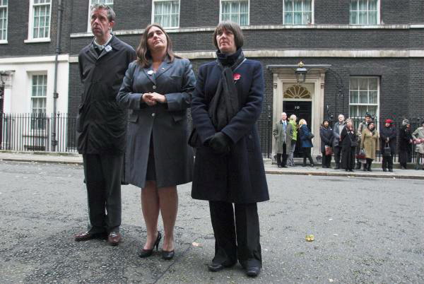 signed by 500 military families and veterans, calling for the immediate return of british troops