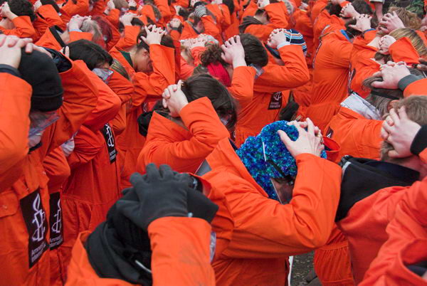 Amnesty 'Close Guantanamo' demo, US Embassy, London © Peter Marshall, 2007