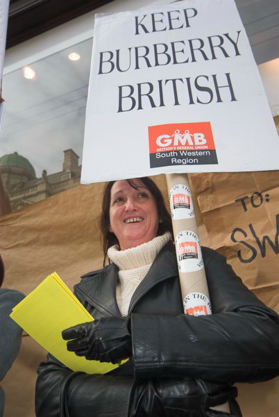 No Sweat and Burberry workers protest factory closure © 2007, Peter Marshall
