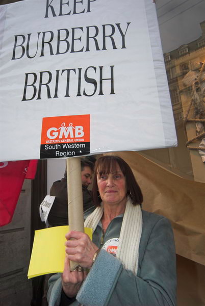 No Sweat and Burberry workers protest factory closure © 2007, Peter Marshall