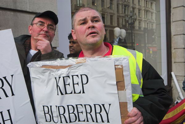 No Sweat and Burberry workers protest factory closure © 2007, Peter Marshall