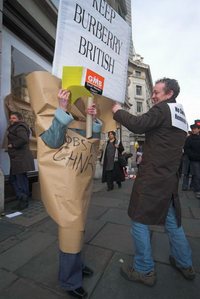 No Sweat and Burberry workers protest factory closure © 2007, Peter Marshall