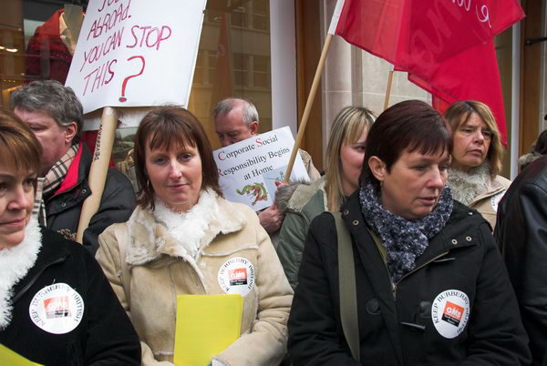 No Sweat and Burberry workers protest factory closure © 2007, Peter Marshall