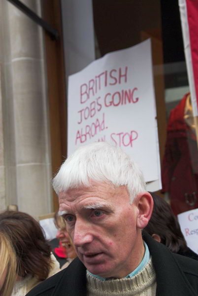 No Sweat and Burberry workers protest factory closure © 2007, Peter Marshall