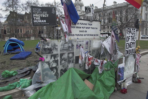 Brian Haw in Parliament Square