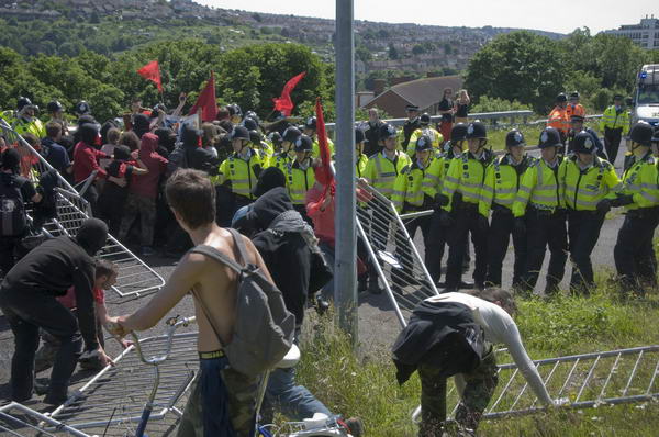 Police tried to stop marchers